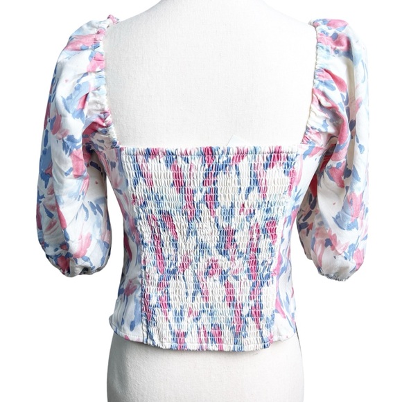 NWT Abercrombie & Fitch Puff Sleeve Sweetheart Neckline Corset Top Size M - Picture 4 of 14